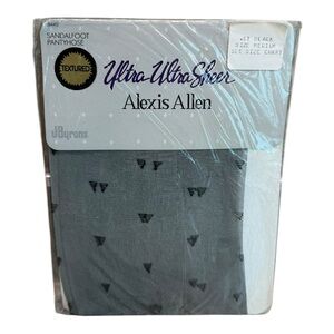 Vintage Alexis Allen Textured Ultra Ultra Sherry Pantyhose Jet Black Medium